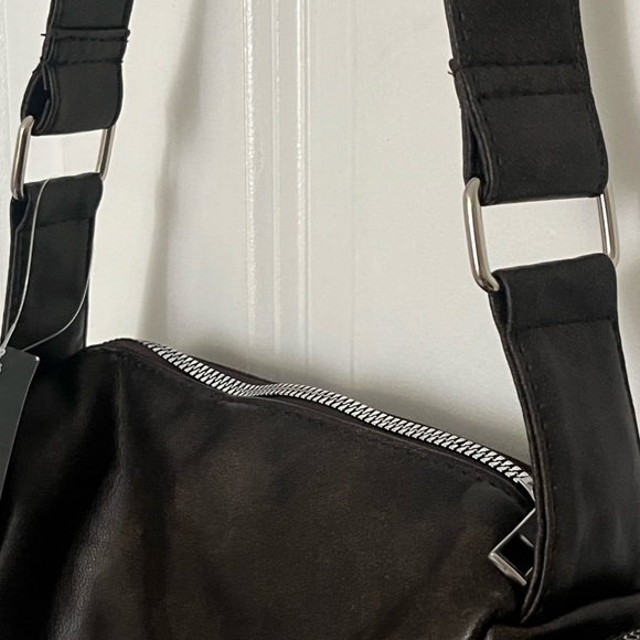 Handbags - brand new dark brown faux leather shoulder bag